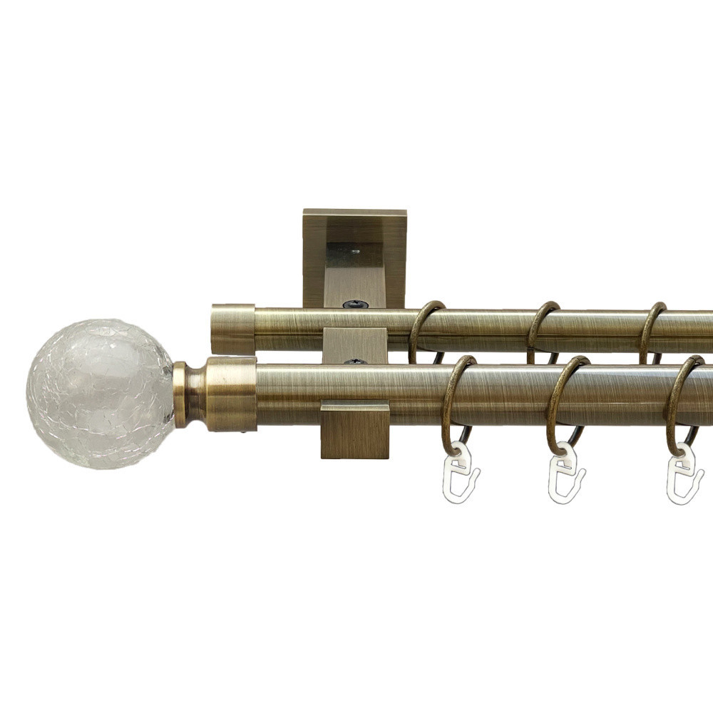 Карниз Orvit Сепія металевий дворядний техно гладка труба кільце металеве Антик 25\19 мм 240 см (00-00026046) Львів - фото 1