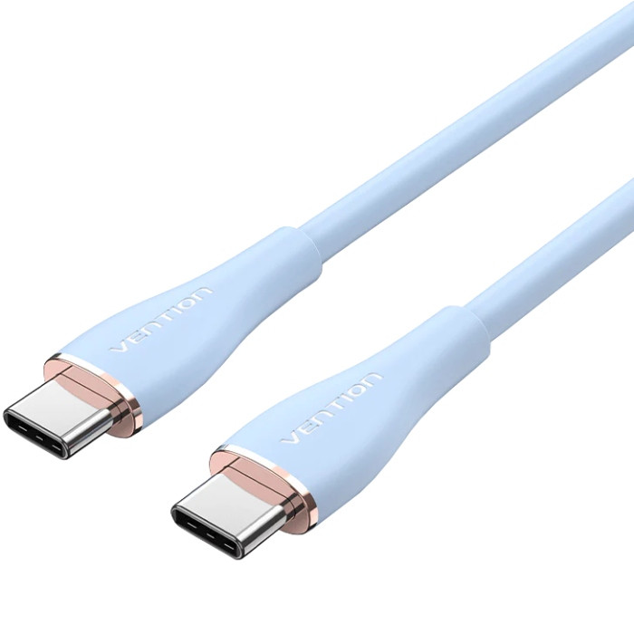Кабель USB 2.0 Type-C M-M, 1.0 м 100W Light Blue Silicone Vention Вінниця - фото 1