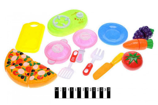 Набір фруктів і овочів на липучках, з набором посуду, в кульку, 831-6, шт Київ - фото 1