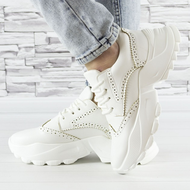 Женские Кроссовки на Танкетке Белые Слипоны Мокасины на Платформе (размеры: 38) - 20 Днепр - изображение 6