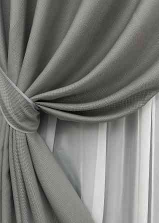 Комплект готовых штор на люверсах VR-Textil Рогожка TERRA LUXE № 1862ш Серый 150х270 см 2 шт (37-0311) Киев