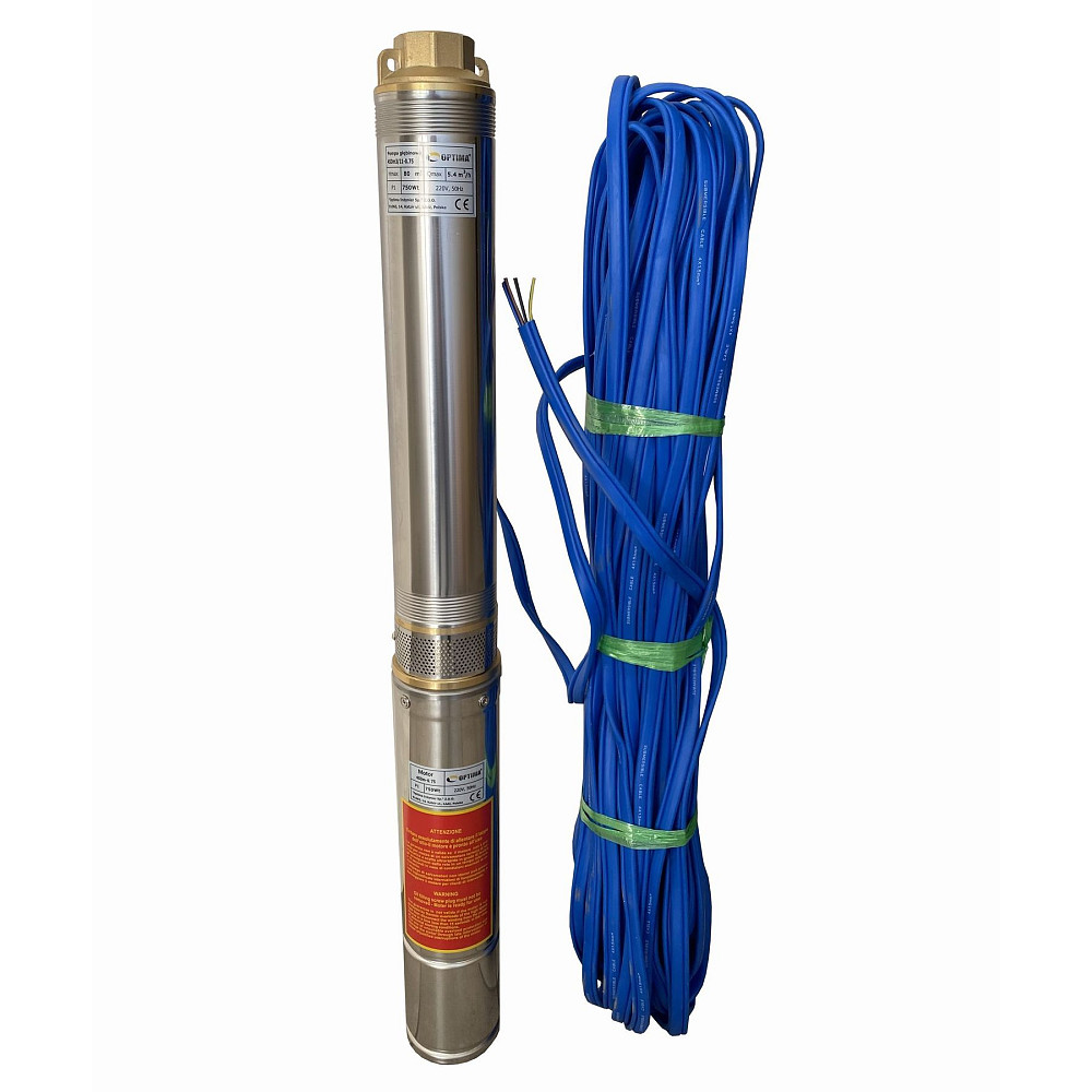 Насос свердловинний з підв, стійк, до піску OPTIMA 4 SDm 3/11 0,75 кВт 80 м + пульт+кабель 50 м NEW Тернополь - изображение 1