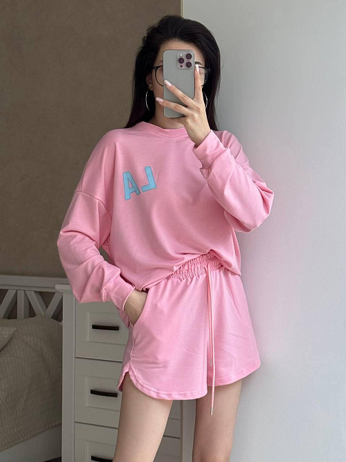 Жіночий прогулянковий костюм двійка: кофта і шорти турецька двонитка Одеса - фото 2