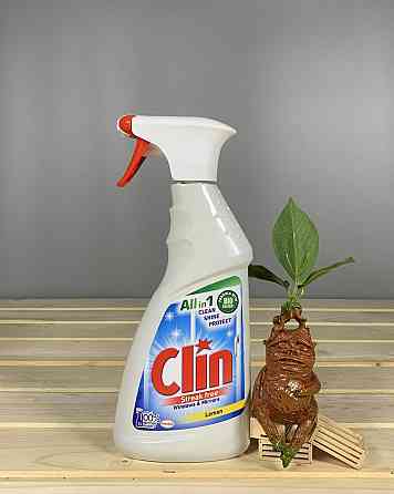 Clin Lemon 500 мл — Засіб для миття вікон і дзеркал без розводів, з ароматом лимону Київ