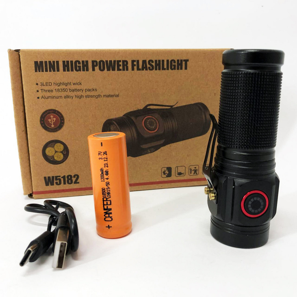 Ручний ліхтар з двома режимами роботи W5182-3XHP360, Супер яскравий лід ліхтарик, Сильний ліхтарик NR-17 Львів - фото 9