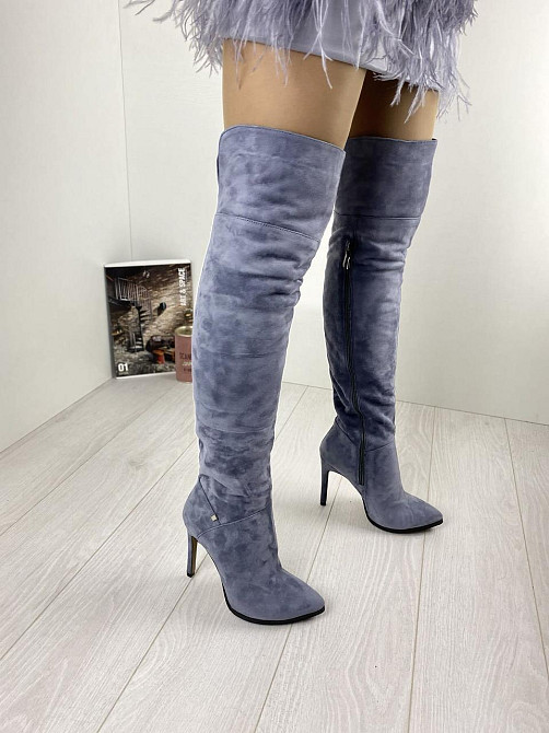 Nivelle Ботфорти жіночі NIVELLE 5261 (10502) сірі (весна-осінь, замша натуральна) (2871) 36-39 Коломия - фото 1