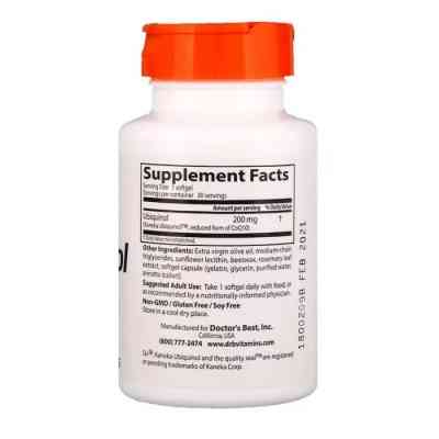 Антиоксидант Doctor's Best Убихинол, Ubiquinol with Kaneka, 200 мг, 30 желатиновых кап (DRB-00274) Винница