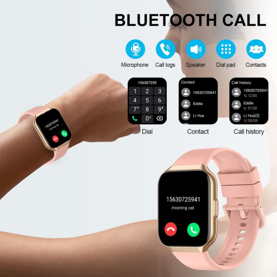 Смарт-годинник QCOQ 1.96" HD, Bluetooth дзвінки, пульс, SpO2, 110+ спортивних режимів, фітнес-трекер для Android та iOS Київ