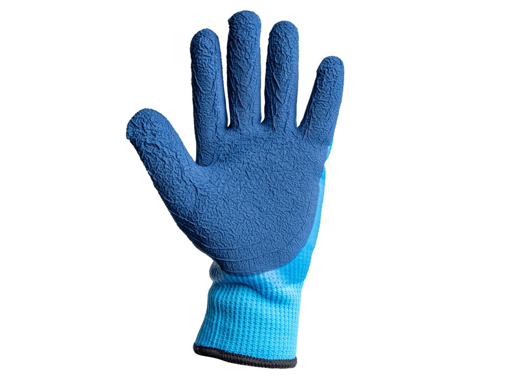 Утеплені Рукавиці робочі "GeKo" водовідпорні трикотажні покриті рифленим латексом, синього кольору, розмір 10 Киев - изображение 4
