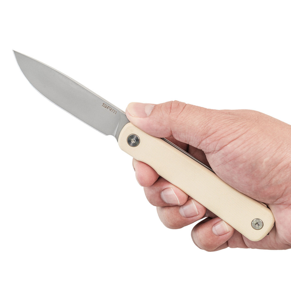 Ніж складаний туристичний SRM Palfrey 135L-GT (8.3 см) 14C28N / G10 білий Київ - фото 13