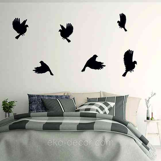 Декоративное настенное Панно «Птичка» Декор на стену(цена за 1шт) 30*16 см, Черный Киев