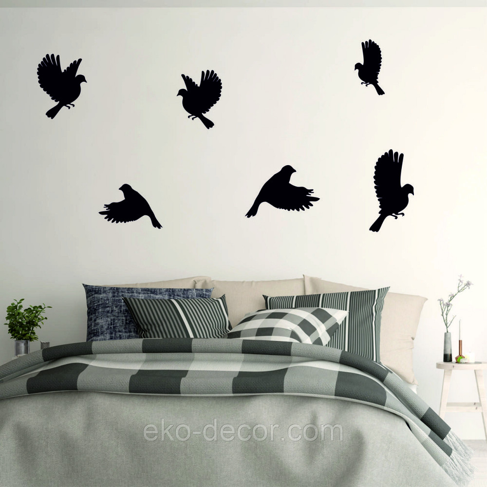 Декоративное настенное Панно «Птичка» Декор на стену(цена за 1шт) 30*16 см, Черный Киев - изображение 4