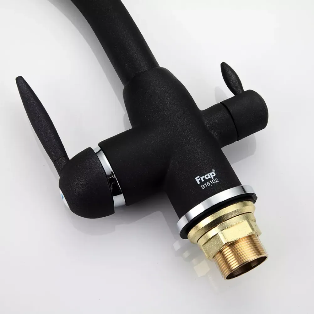 Змішувач для кухні з підключенням до фільтру Frap F4399-7, чорний Київ - фото 5