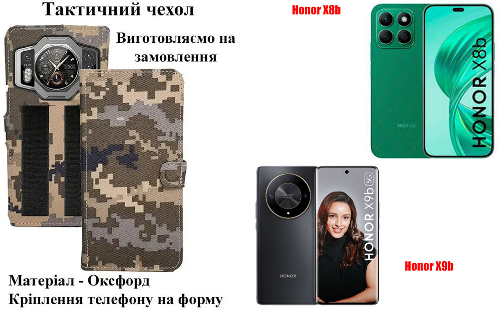 Тактический чехол для DOOGEE V30, V30T, V30 Pro, крепится к снаряжению на липучке Киев - изображение 1