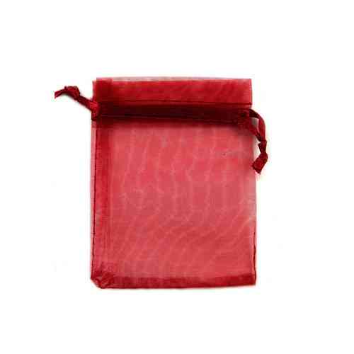 Мішечок подарунковий з органзи 7x9см 100шт на затяжках, червоний Київ