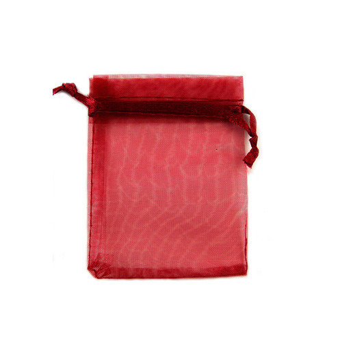 Мішечок подарунковий з органзи 7x9см 100шт на затяжках, червоний Київ - фото 1