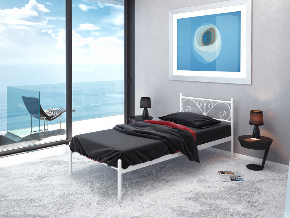 Односпальная металлическая кровать Примула от ТМ Теnero 90х200, Щит ДВП, Без ящика Харьков - изображение 3