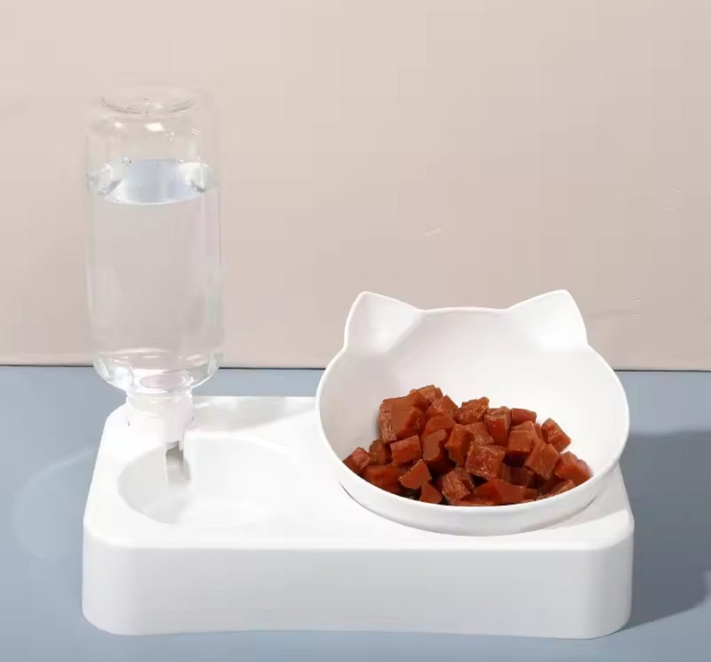 Миска с автоматической подачей воды для кошек и собак 24 на 13 см белый Киев - изображение 5