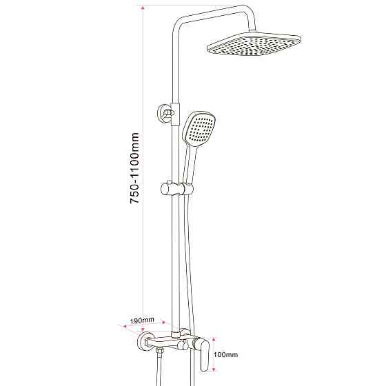 Душова система Globus Lux GLA-0005NE LAGUNA, без вилива латунь, EURO Луцьк