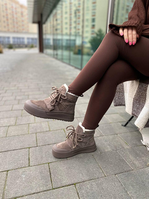 Угги жіночі PLPS -5 коричневі (зима, замша натуральна) (6020) Коломыя - изображение 3