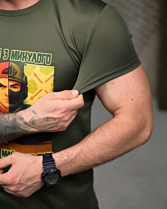 Тактична потовідвідна футболка Хуліган oliva ПП7848 Одеса - фото 5