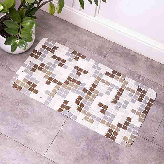 Антиковзний килимок на присосках для ванни та душу 65×35 (см) силіконовий Коричневий HP-42-47BR Коломия