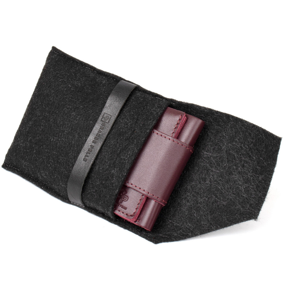 Глянсове шкіряне портмоне Бордовий (GRANDE PELLE) Київ - фото 2