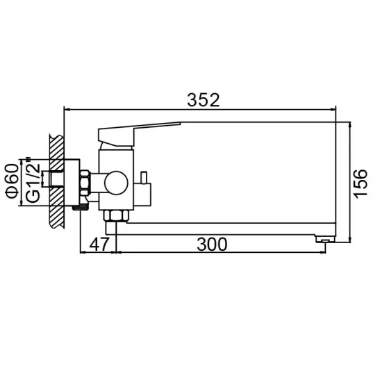 Смеситель для ванны с душевым гарнитуром WEZER EKO7A-01-BLACK черный Киев
