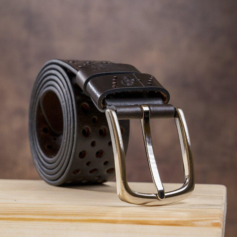 Ремень Grande Pelle 11133 джинсовый Коричневый Киев - изображение 7