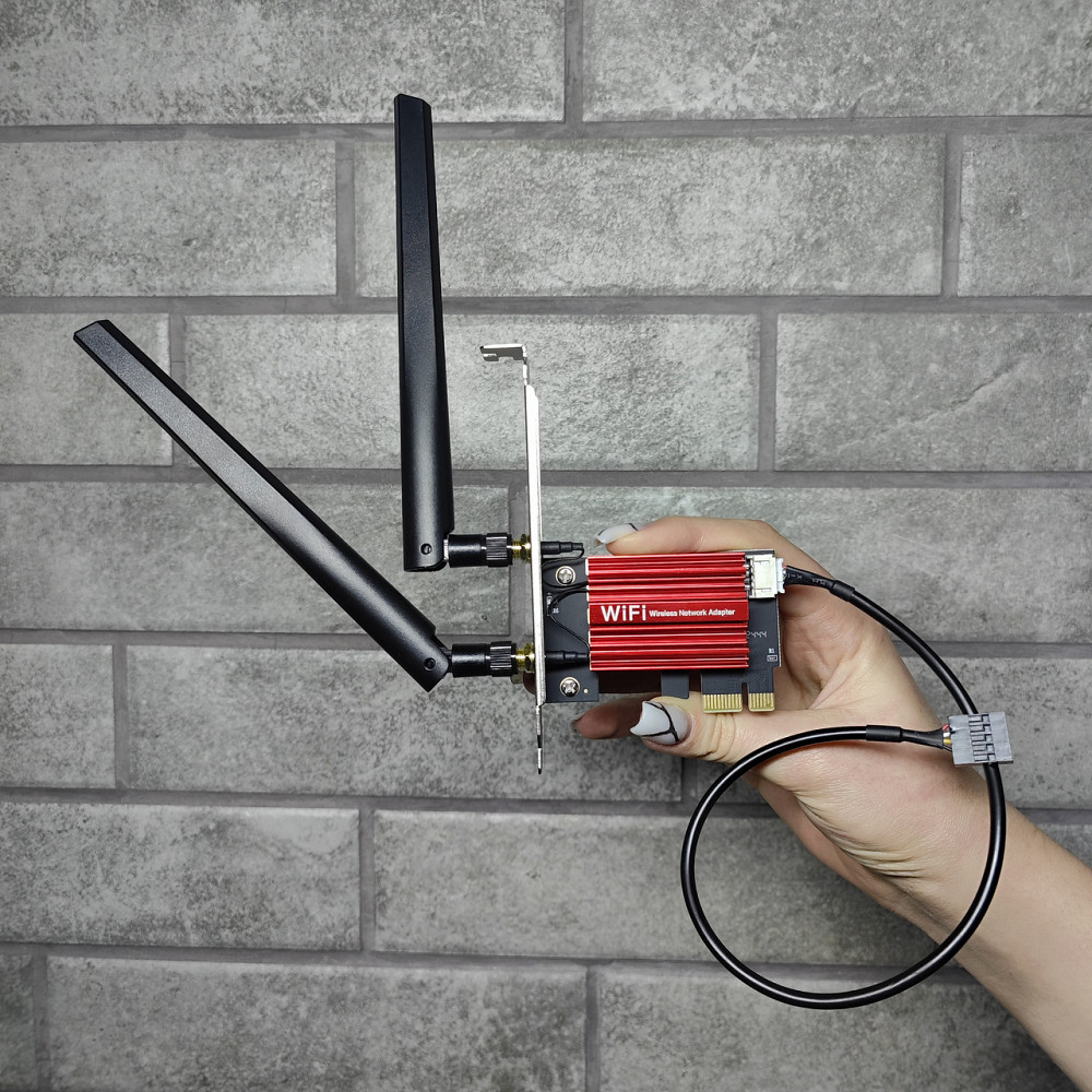 Межева карта, адаптер Wi-Fi 2.4G/5G/6G, Bluetooth 5.3 Fenvi 5 Intel AC1200 Клевань - фото 1