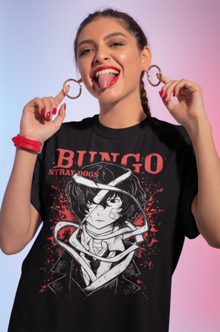 Футболка аниме Бунгоу Страй Догс Дазаи оверсайз (S/M/L) Черний AnimeJ0709 Днепр - изображение 2