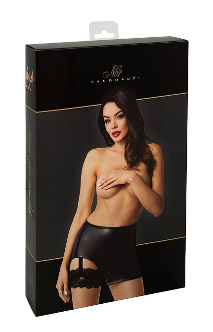 Юбка Noir Handmade F345 Powerwetlook skirt with garter - L Sex Aura Київ - фото 7