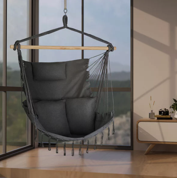 Бразильське крісло - гамак Outtec Boho Sois XXL графітовий Київ - фото 2