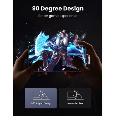 Дата кабель USB 3.0Type-C to Type-C 1.0m 60W US385 90-degree Black Ugreen (20299) Винница - изображение 4