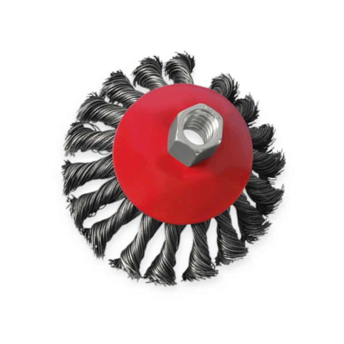 Щітка конусна "болгарка" М14 пучки витого дроту 115мм Мукачево - фото 1