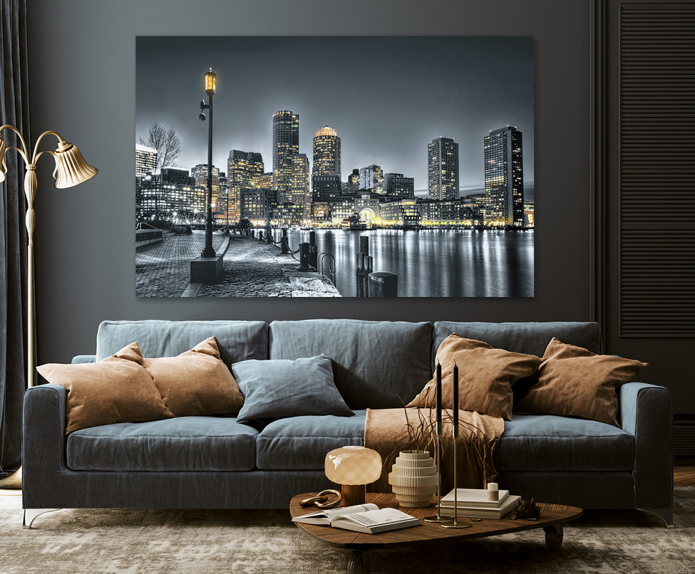 Картина холст в гостиную / спальню   Нічне місто    MLP_335 80x120 см Киев - изображение 3