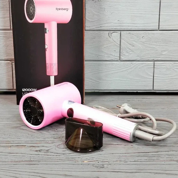 Профессиональный фен для волос с ионизацией Rainberg RB-2253 2000Вт Pink GR-34 Львов - изображение 1