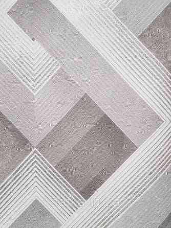 Шпалери вінілові на флізеліні Sintra Simmetria метрові геометрія фігури смуги сірі білі 524541 Київ
