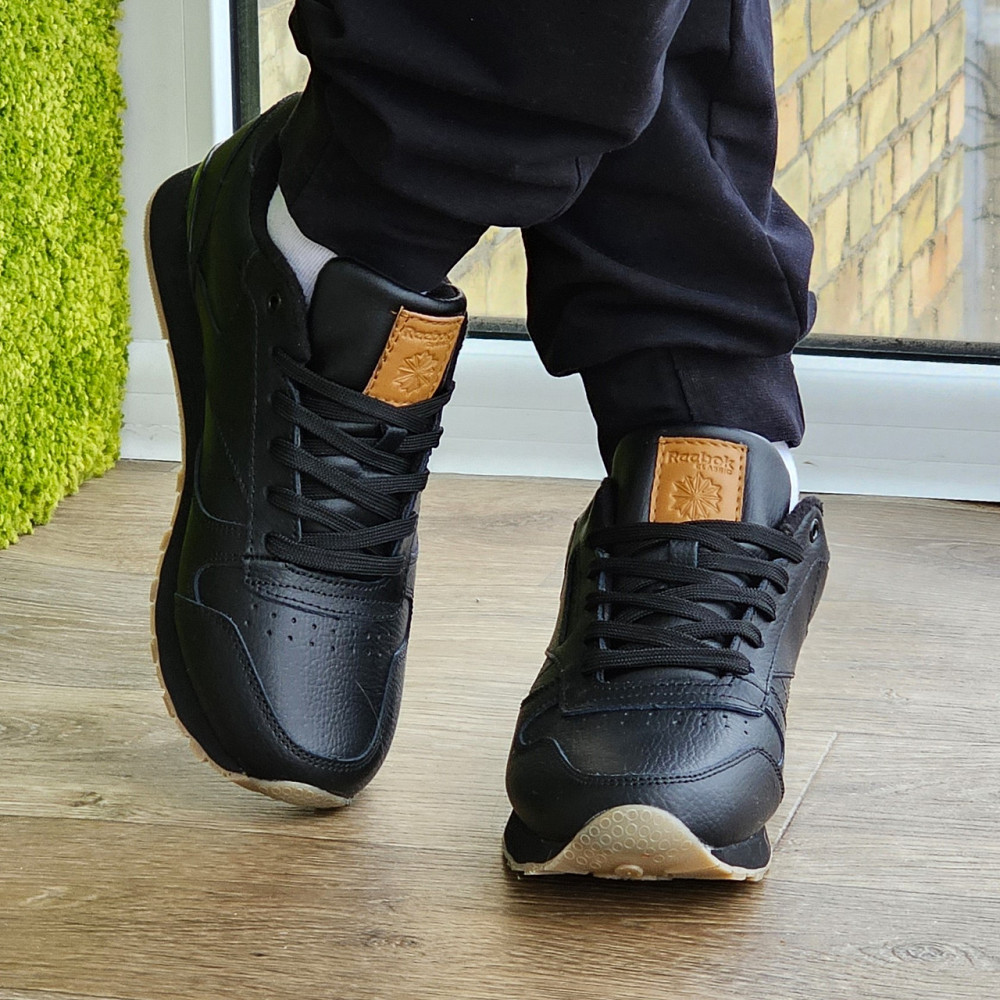 Мужские Термо Кроссовки Reebok Classic Чёрные Зимние Рибок Кожаные (размеры: 45) - 76-2 Днепр - изображение 7