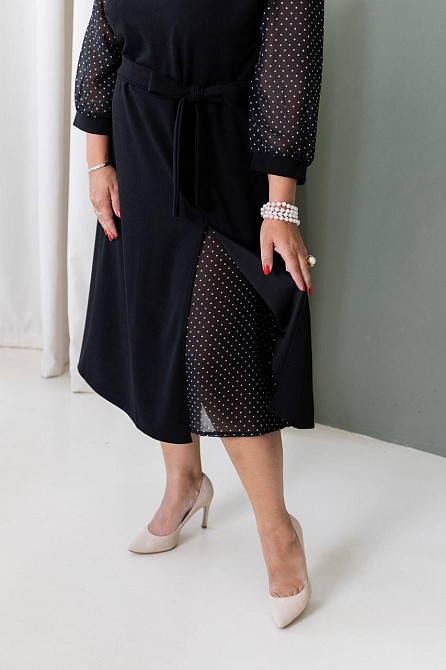 Женское стильное праздничное платье шифон+креп дайвинг 64/66 Одесса - изображение 10