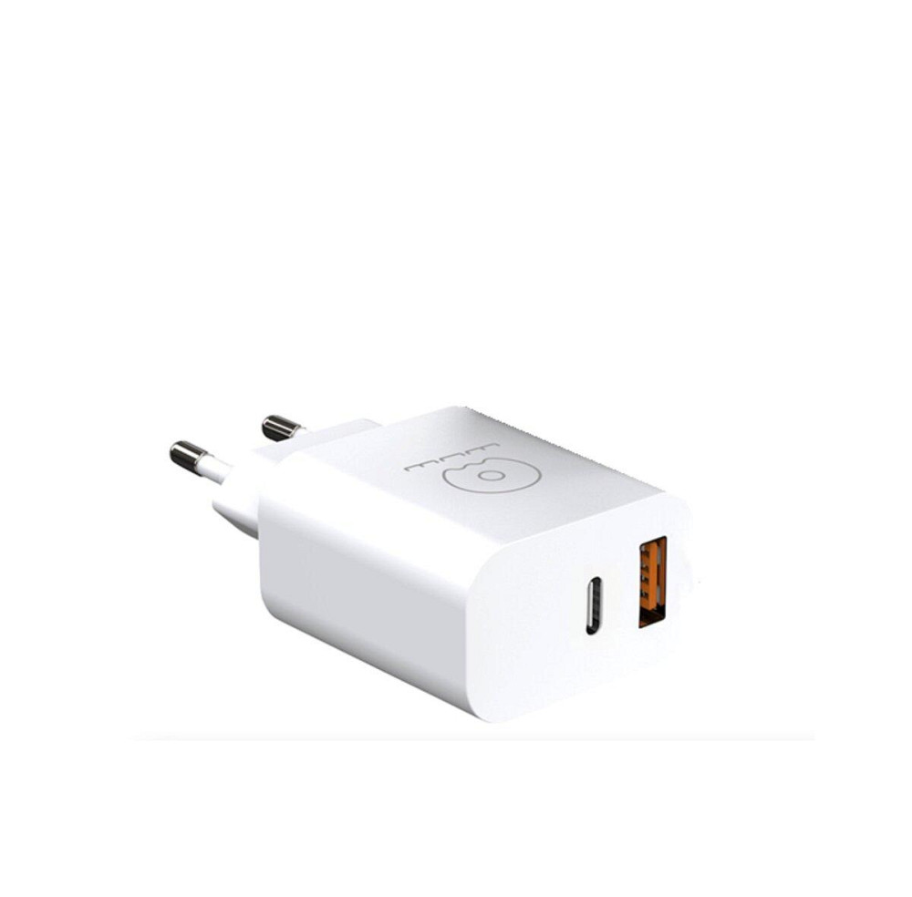 Мережевий зарядний пристрій WUW-C172 20W PD USB-C + USB QC3.0 18W white 6972573335381 Одеса - фото 1