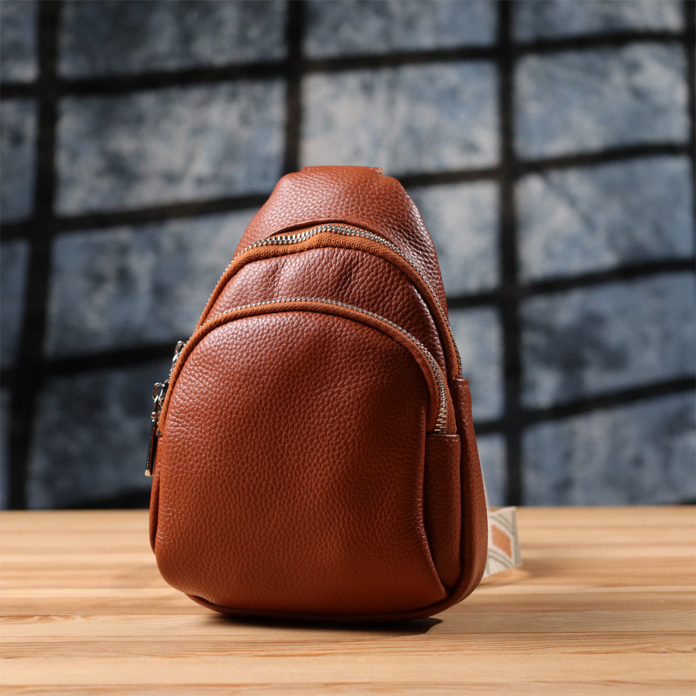 Женская кожаная сумка слинг Vintage 22938 Коричневый Киев - изображение 9