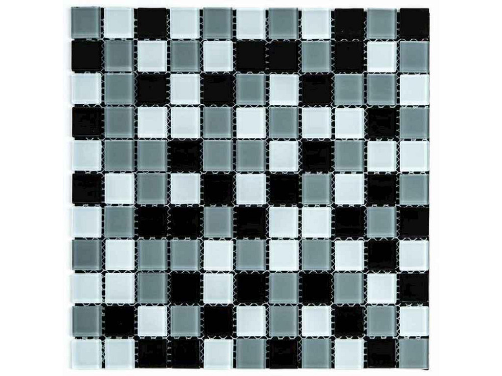 Мозаїка з декоративного скла 298*298*4,5мм Чорно-сіра SW-00002369 ТМ STICKER WALL Київ - фото 1