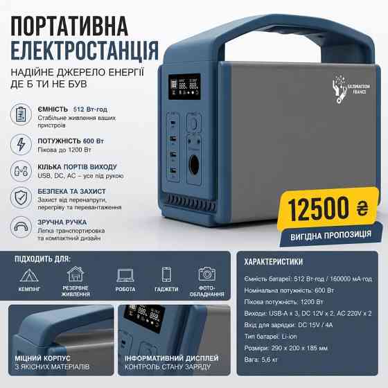 Зарядная станция Ultimatron Powercube Portable ULT-500 Коломыя