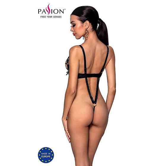 Боді з екошкіри Passion CELINE BODY XXL/XXXL, black, з доступом, відкритий Sex Aura Київ