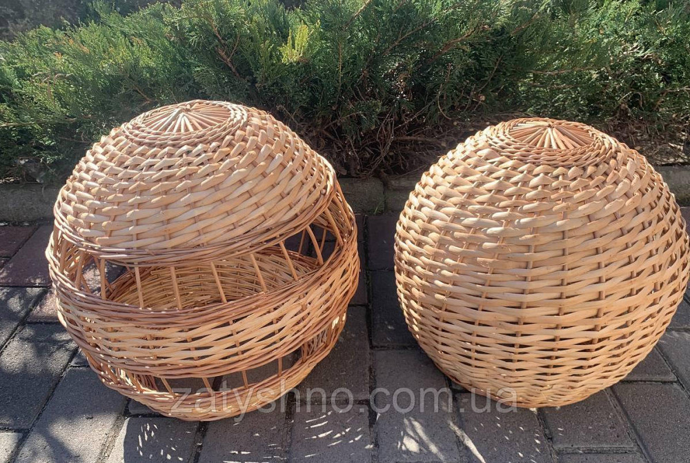 Набір великих круглі бра плетені в кафе. Київ - фото 6