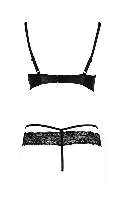 Комплект белья из латекса Passion NORTH SET с кружевной отделкой, черный, S/M Sex Aura Киев - изображение 5