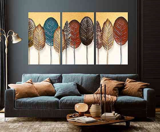 Модульная картина в гостиную / спальню   Листя    ART-200_3A 100х150 см Киев