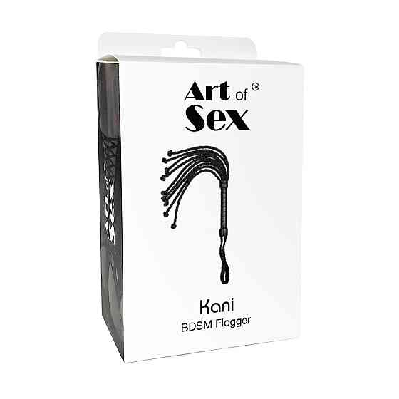 Ажурная плеть Кошка из экокожи Art of Sex - Kani, цвет черный Sex Aura Киев