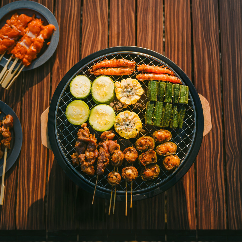 Піч настільна кругла з решіткою гриль і сковорідкою Naturehike CNK2550CF010 36х32.6х12 см хромоване залізо Вінниця - фото 7